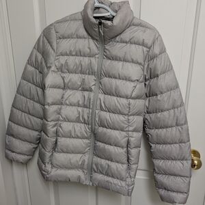 Eddie Bauer Women's Gray Puffer Down Insulated Warm Coat Jacket S